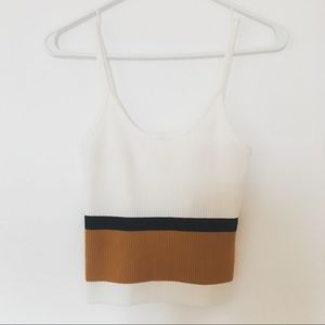SOLD! WORN ONCE! ✨ Color Block Cropped Ribbed Cami